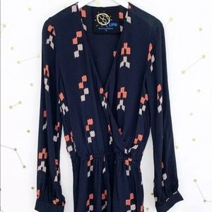 BLUE LIFE NAVY GEO PRINT ROMPER S/S